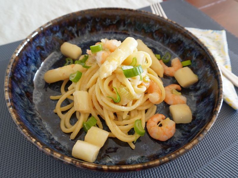Troccoli mit Spargel und Shrimps