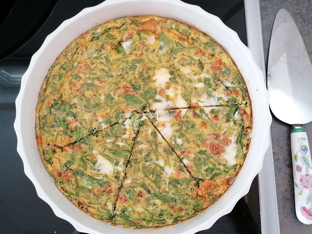 Frittata geschnitten