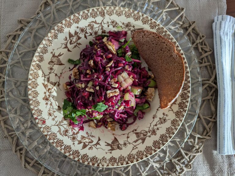 Rotkrautsalat mit Sellerie und Granatapfel