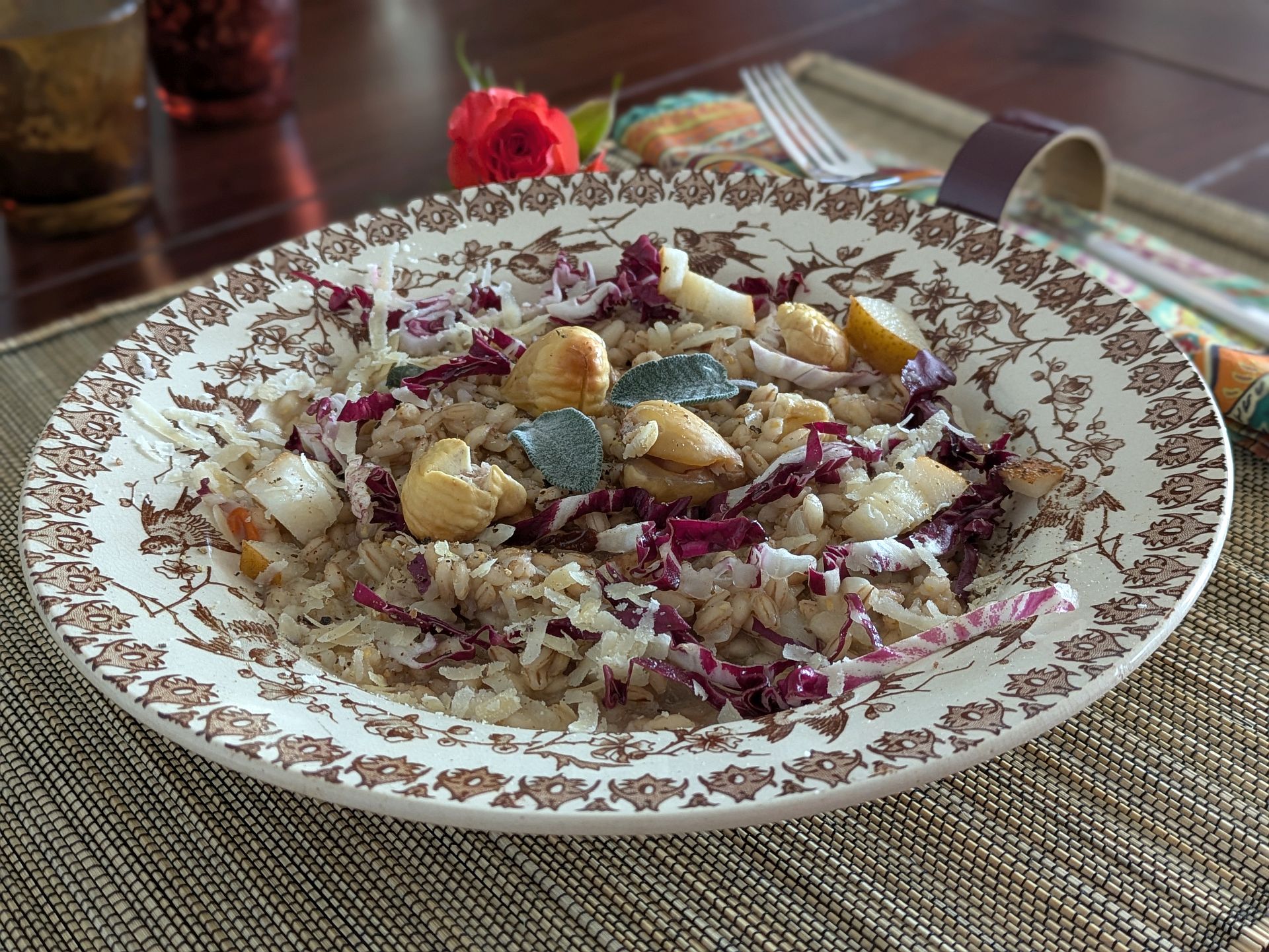 Orzotto mit Kastanien und Birnen
