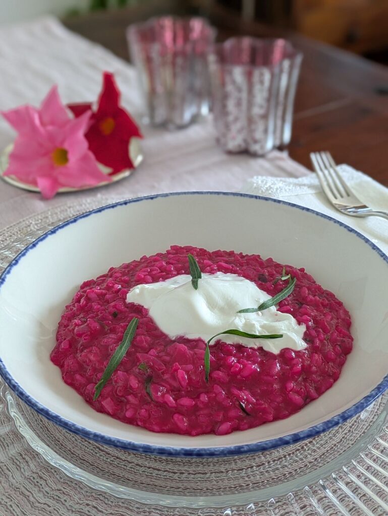 Rote-Rüben-Risotto mit Burrata