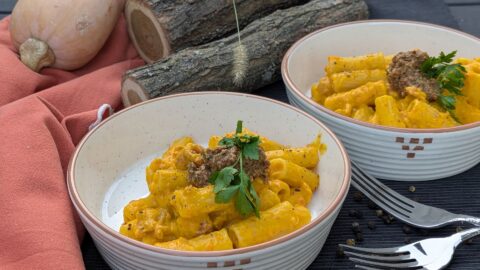 Rigatoni mit Kürbis und Salsiccia